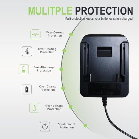 شاحن بطارية ليثيوم أيون بديل 18 فولت/2 أمبير لبطارية بوش 18 فولت متوافق مع BAT609 BAT609G BAT618 BAT618G BAT619 BAT619G BAT610G in Kuwait