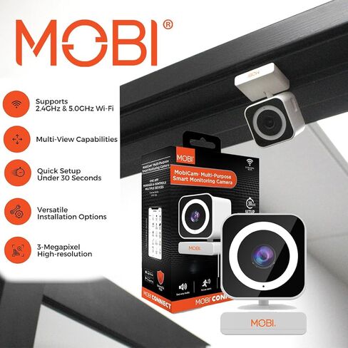 MobiCam MP 1080p Wi-Fi Smart Home Security for Baby Monitor, Dog Camera w/Motion Detection, 2-Way Audio Camera with Color Night Vision, Built-in Spotlight, Motion Detection,White 30 Seconds Setup in Saudi Arabia