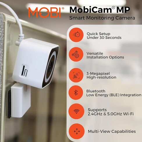 MobiCam MP 1080p Wi-Fi Smart Home Security for Baby Monitor, Dog Camera w/Motion Detection, 2-Way Audio Camera with Color Night Vision, Built-in Spotlight, Motion Detection,White 30 Seconds Setup in Saudi Arabia