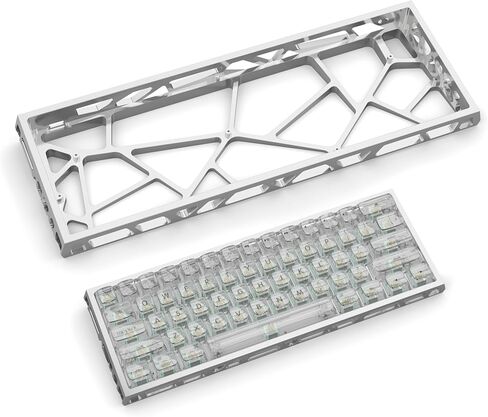 kutethy KY60 Hollow Out Aluminum Keyboard Case,60% Mechanical Keyboard Shell Custom Keyboard Barebones Compatible with Wooting60 Mad60 Win60 GH60 60HE(White) in Saudi Arabia