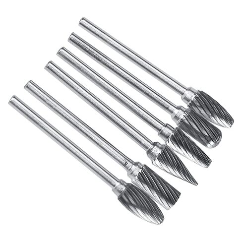 10pcs Tungsten Carbide Steel Rotary Files Burr Set 3mm Shank 6mm Cutting Head Diameter (Single temperature) in Saudi Arabia