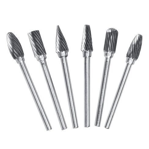 10pcs Tungsten Carbide Steel Rotary Files Burr Set 3mm Shank 6mm Cutting Head Diameter (Single temperature) in Saudi Arabia