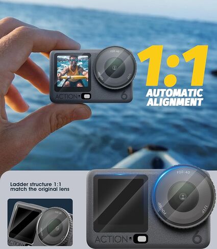 (3+3+3) Orzero متوافق مع DJI Osmo Action 6، 3 عبوات من واقي شاشة العرض + 3 عبوات من واقي الشاشة الخلفي + 3 عبوات من واقي عدسة الكاميرا من الزجاج المقسى 9H عالي الوضوح وخالي من الفقاعات ومضاد للخدش in Kuwait
