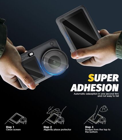 (3+3+3) Orzero متوافق مع DJI Osmo Action 6، 3 عبوات من واقي شاشة العرض + 3 عبوات من واقي الشاشة الخلفي + 3 عبوات من واقي عدسة الكاميرا من الزجاج المقسى 9H عالي الوضوح وخالي من الفقاعات ومضاد للخدش in Kuwait