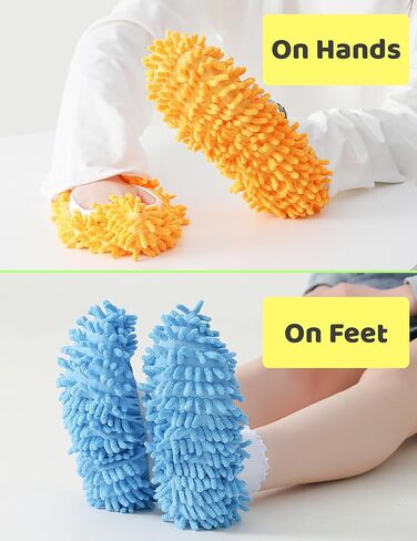 Winterlace Mop Slippers 20 Pcs (10 Pairs) Microfiber Chenille House Floor Dusting Cleaning Socks Shoe Cover Bulk Pack in Saudi Arabia
