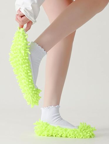 Winterlace Mop Slippers 20 Pcs (10 Pairs) Microfiber Chenille House Floor Dusting Cleaning Socks Shoe Cover Bulk Pack in Saudi Arabia
