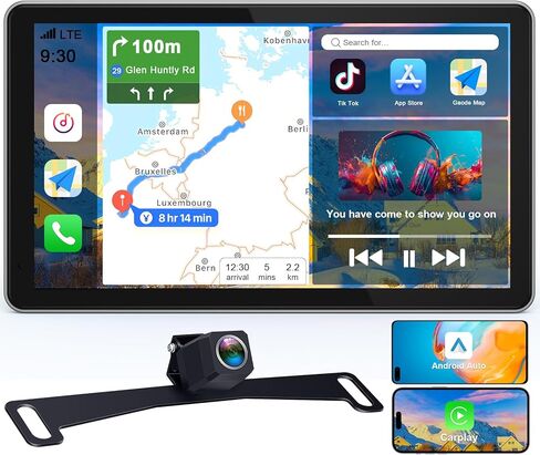 Wireless Apple CarPlay with Backup Camera: 7" HD Touchscreen Car Stereo - Bluetooth, GPS, Voice Control, Mirror Link, Plug-and-Play for All Vehicles in Kuwait