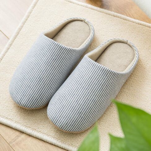 Women's Striped Linen Comfortable Slippers Non-Slip Cotton Slippers in Saudi Arabia