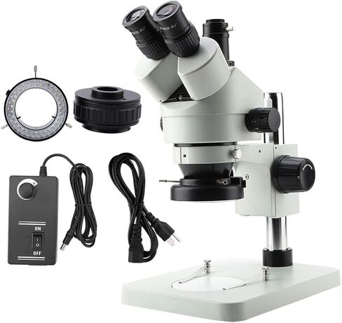 ZJchao Trinocular Stereo Zoom Microscope Optical System Wide Magnification Range 3.5x90x Clear Imaging 360 Rotatable Head for Electronics Jewelry Archaeology Aluminum Alloy 6300g (US Plug 110V) in Saudi Arabia