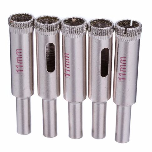 JINGLING 11mm ثقب البلاط المنشار الماس لقم الثقب أدوات البناء للحجر الزجاجي حزمة من 5 قطع in Kuwait