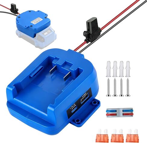 عجلة محول بطارية الطاقة لبطارية Kobalt 24V مع شحن USB ونوع، محولات الطاقة لألعاب السيارات Rc DIY والروبوتات وشاحنة Rc (بدون بطارية) in Kuwait