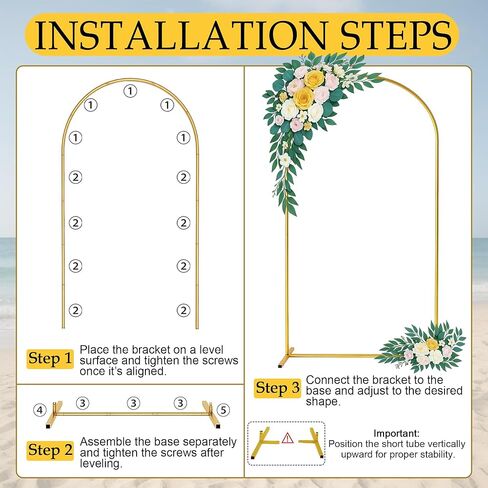 7.2FT Metal Wedding Arch Backdrop Stand – Gold Arch Backdrop for Party, Ceremony, Baby Shower, Birthday, Balloon Decorations – Indoor/Outdoor Metal Floral Arch Frame in Saudi Arabia