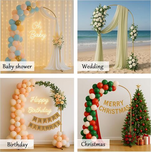 7.2FT Metal Wedding Arch Backdrop Stand – Gold Arch Backdrop for Party, Ceremony, Baby Shower, Birthday, Balloon Decorations – Indoor/Outdoor Metal Floral Arch Frame in Saudi Arabia