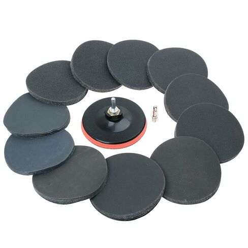 113PCS 1-Inch Wet Dry Sanding Discs Set, 60-800 Grit, Hook & Loop Sandpaper with 1/8" Shank Backing Pad for Drill & Rotary Tools in Saudi Arabia