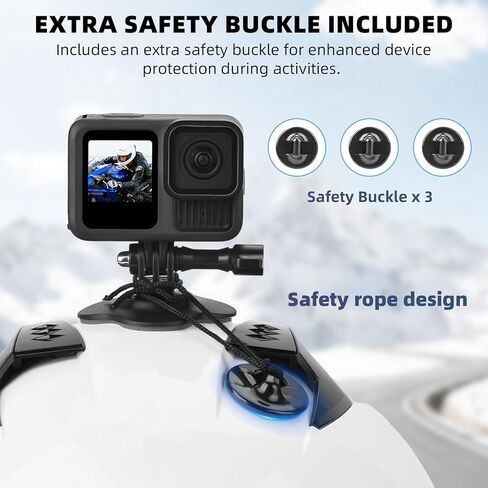 BRDRC حامل لاصق مرن لـ Insta360، 3 عبوات خوذة لاصقة مع مشبك أمان لـ GoPro، Insta 360 X5 X4 GO 3S Ace Pro 2، لـ DJI Action 5 Pro 4 3 ملحقات in Kuwait