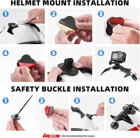 BRDRC حامل لاصق مرن لـ Insta360، 3 عبوات خوذة لاصقة مع مشبك أمان لـ GoPro، Insta 360 X5 X4 GO 3S Ace Pro 2، لـ DJI Action 5 Pro 4 3 ملحقات in Kuwait