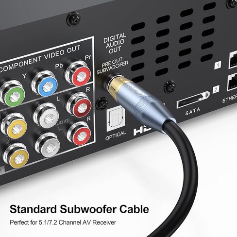 كابل مضخم صوت الفخذ 15 قدمًا ، سلك محمي مزدوج كابل RCA واحد ، مقابس مطلية بالذهب ، استبدال باس عميق لـ SVS Klipsch Yamaha Sub والمزيد لنظام ستيريو المسرح المنزلي in Saudi Arabia