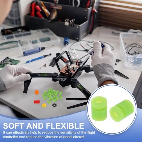 كرات مطاطية مضادة للاهتزاز من MECCANIXITY RC لجهاز التحكم في الطيران RC F4 F7 ملحقات الطائرة بدون طيار M2x6mm (أخضر)، حزمة من 20 قطعة in Saudi Arabia