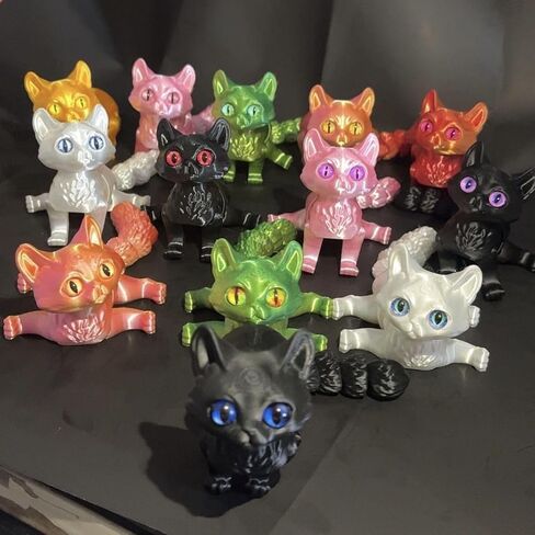 3D المطبوعة Ragdoll Cat 3D الحيوانات المطبوعة لعبة واقعية Ragdoll Cat تمثال مفصلية Cat Toy Toy لعشاق Cat Cat Art Sculpture in Kuwait