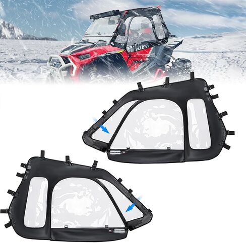 KEMIMOTO Soft Upper Doors Fit with Side Mirrors and Windshields, Compatible with Polaris RZR XP 1000 / XP Turbo 2014-2023 UTV Cab Enclosures Upgrade Zippers 3-Pane Window - 2 Seater in Saudi Arabia