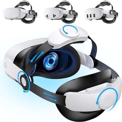 for Meta Quest 3/Quest 3S/Quest 2 Head Strap, Adjustable Elite Strap Replacement with Soft Cushion Pad, Enhanced Support & Flip-Up Design VR Headset Accessory in Kuwait