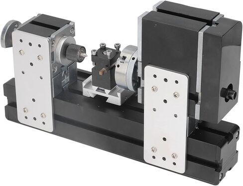 Powerful 60W 12000RPM Micro Lathe Machine, for Woodworking, Metal Rotating Lathe with Drill Chuck, High Power Structure & Belt Cover (US Plug) in Saudi Arabia