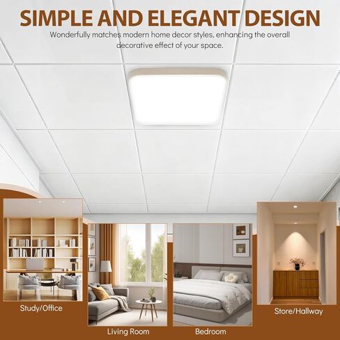 SAFIGLE Square Acrylic Ceiling Light Diffuser Sheet High Light Transmittance Lampshade for Exposed Fixtures Soft Comfortable Illumination for Bedroom and Lounge Easy Maintenance in Saudi Arabia