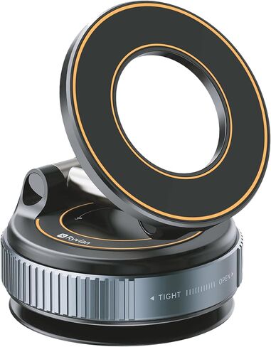 Magnetic Vacuum Phone Holder for Car – Adjustable 360° Strong Suction Mount, MagSafe Compatible Car Mount, iPhone Holder for Dashboard & Windshield, Adsorption Stand for iPhone & Samsung Smartphones in Kuwait