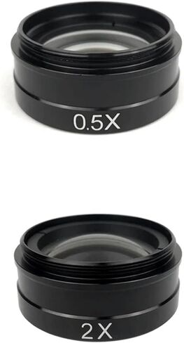 عدسة مساعدة بارلو 0.5X/2.0X/0.3X لكاميرا مجهر فيديو صناعية 10A 180X 300X C-MOUNT (0.5X 2X) in Kuwait