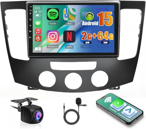 8 Core 4+64GB Hikity Android Car Stereo for Hyundai Sonata 2009 2010 (Manual A/C), 9 Inch IPS Touchscreen Car Radio with Wireless Carplay 59UI GPS Navigation WiFi 32EQ DSP Backup Camrea in Saudi Arabia