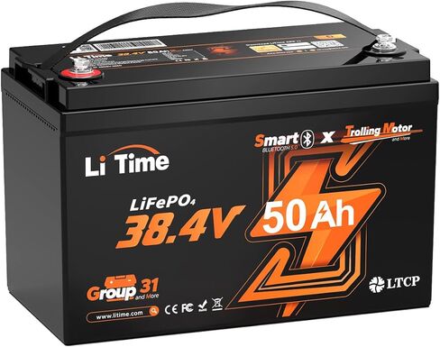 LITIME 36V 50AH محرك BLUETOOTH LOW-TEMP Protection بطارية LifePo4 Buit في 50A BMS ، بطارية فوسفات الحديد الليثيوم العميقة. in Saudi Arabia