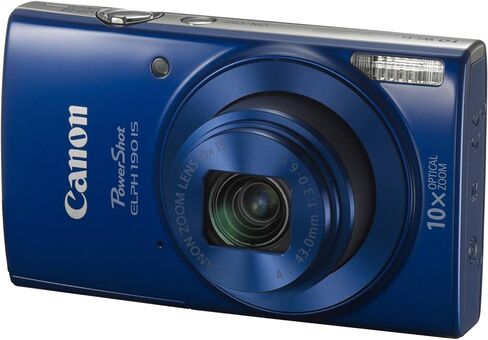 حزمة الكاميرا الرقمية Canon PowerShot ELPH 190 (أزرق) مدمجة للتصوير والتقاط الصور مع تكبير بصري WiFi | تصميم محمول للمشاركة أثناء السفر والتصوير اليومي مع حافظة وبطاقة سعة 64 جيجابايت in Kuwait