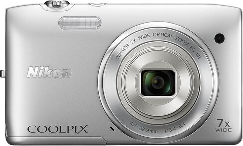 Nikon COOLPIX S3500 20.1 MP Digital Camera with 7x Zoom (Silver) (OLD MODEL) in Saudi Arabia