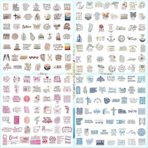 207pcs ملصقات يسوع المسيحية ، ملصقات آية الكتاب المقدس الملهمة فينيل المقاومة للماء لزجاجات المياه وأجهزة الكمبيوتر المحمولة وأجهزة الكمبيوتر المحمولة والهدايا الدينية للأطفال والمراهقين والبالغين in Saudi Arabia