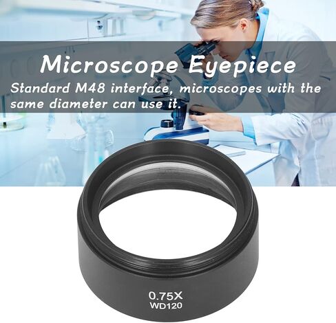 Microscope Lens, 0.75X 120mm Barlow Eyepiece M48 Interface, High Transmittance, High Refractive Index, Microscope Eyepiece in Saudi Arabia
