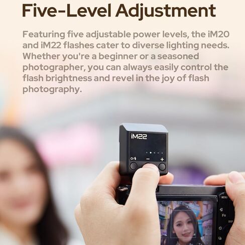 Godox iM20 Mini Flash+Hot Shoe Riser for Canon, Sony, Fuji, Nikon, Panasonic Olympus Pentax, 3s Recycle Time, Approx.440 Flash Times, Flash for Sony ZV1, NOT for Sony ZV-1F (Black) in Saudi Arabia