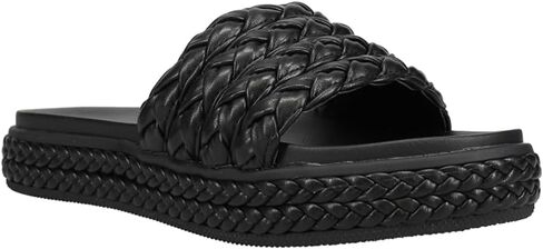 MIA Womens Bri Braided Platform Slide Casual Sandals Casual - Black - Size 6.5 M in Saudi Arabia