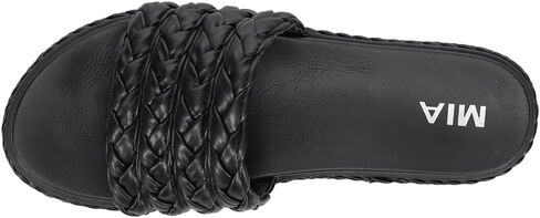 MIA Womens Bri Braided Platform Slide Casual Sandals Casual - Black - Size 6.5 M in Saudi Arabia
