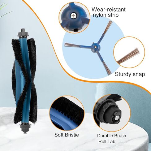 Chuancheng Omni C20 Replacement Kits for Eufy Omni C20 Vacuum Cleaner, 1 Main Brush, 4 HEPA Filters, 6 Side Brushes, 4 Mop Cloth Pads, 3 Dust Bags, 1 Cleaning Tool, 1 Screwdrivers, 20 Pack in Kuwait