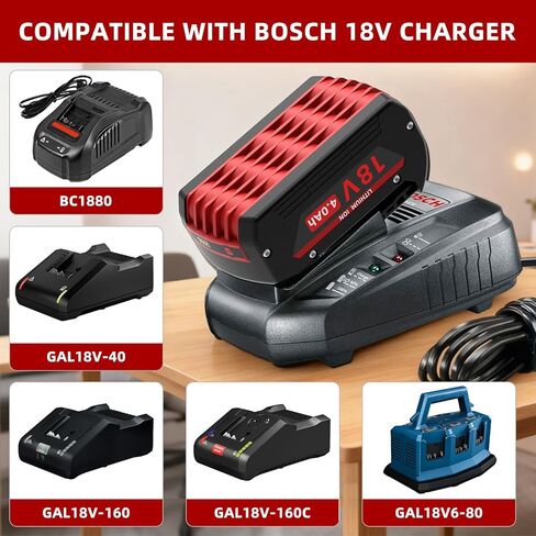 2 Pack 18V Replacement Battery for Bosch 18V Battery, Compatible with BAT609 BAT618 BAT609G BAT610G GBA18V80 GBA18V40 Battery & Cordless Tools, 4000mAh 72Wh Li-ion Rechargeable in Saudi Arabia