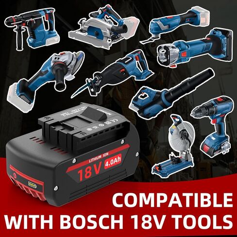 2 Pack 18V Replacement Battery for Bosch 18V Battery, Compatible with BAT609 BAT618 BAT609G BAT610G GBA18V80 GBA18V40 Battery & Cordless Tools, 4000mAh 72Wh Li-ion Rechargeable in Saudi Arabia