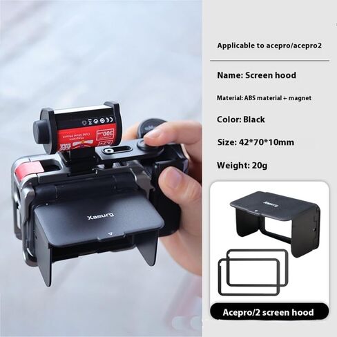 1 Set Camera Accessories Magnetic Screen Hood for Insta360 Ace Pro/Ace Pro 2 Protective Anti-Glare Sun Shade Waist-Level Viewfinder in Saudi Arabia