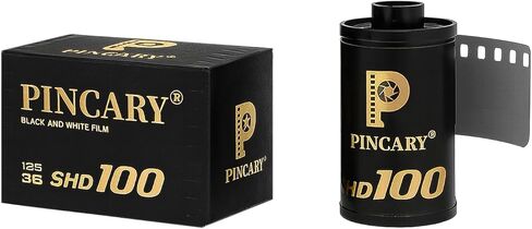 التحكم في الغرفة المظلمة - فيلم Pincary ISO 100 مقاس 35 مم للتطوير المنزلي، فيلم أبيض وأسود مقاس 35 مم بكثافة ثابتة، مسح سلبي سهل الاستخدام، سير عمل الكاميرا مقاس 35 مم، DX 24x36 مم، 36EXP - 3 عبوات ﻿ in Kuwait