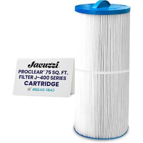 Jacuzzi ProClear 75 Sq Ft Trilobal Polyester Media, Replacement Spa Filter 6540‑164J, Fits 2002–2025 J‑300 Series Hot Tubs, Twist-Off Cap for Mineral Sanitizer Sticks, Maintains Water Clarity in Saudi Arabia