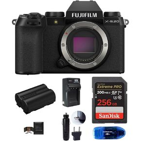 FUJIFILM X-S20 Digital Camera Body Bundle, Includes: Spare Fujifilm NP-W235 Battery, SanDisk 256GB Extreme PRO SDXC Memory Card and More (6 Items) in Saudi Arabia