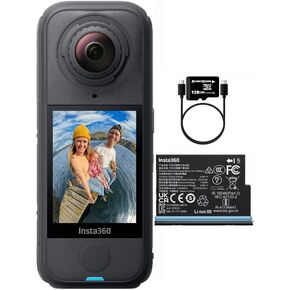 Insta360 X4 Air Standard Bundle with 128GB SD Card Lightweight 165g 8K 360 Camera, Invisible Selfie Stick Effect, Replaceable Lenses, Shoot First Frame Later, Wind Guard, FlowState Stabilization in Kuwait