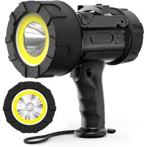 Rechargeable Spotlight Flashlight 200,000 Lumen LED, IP67 Waterproof 12 Hours Long Running Spot Light, Impact Resistant Handheld Spotlight with Detachable Red Lens in Kuwait