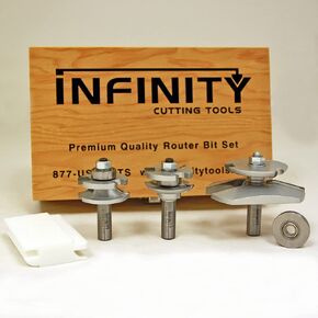 أدوات القطع إنفينيتي 3 قطع. مجموعة لقم التوجيه القياسية من Cabinetmaker مع Backcutter| نصيحة كربيد | الثقيلة | لجهاز التوجيه الخشبي المحمول أو المثبت على الطاولة in Kuwait