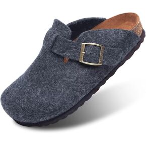 Unisex Wool Clogs with Arch Support, Adjustable Buckle Wool Mules, Comfortable Wood Sole Clogs in Saudi Arabia