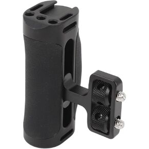 Tbest Camera Cage Side Handle Grip Ergonomic Adjustable Aluminum Alloy Silicone Anti Slip Handgrip with Cold Shoe Mount 1 / 4in Screw Hole for DSLR Mirrorless Video Recording in Saudi Arabia